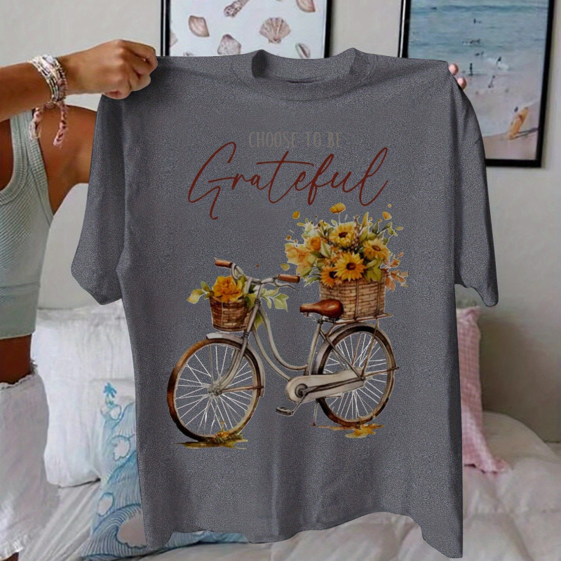 Tricou cu mânecă scurtă casual pentru femei, mărime mare - Choose to Be