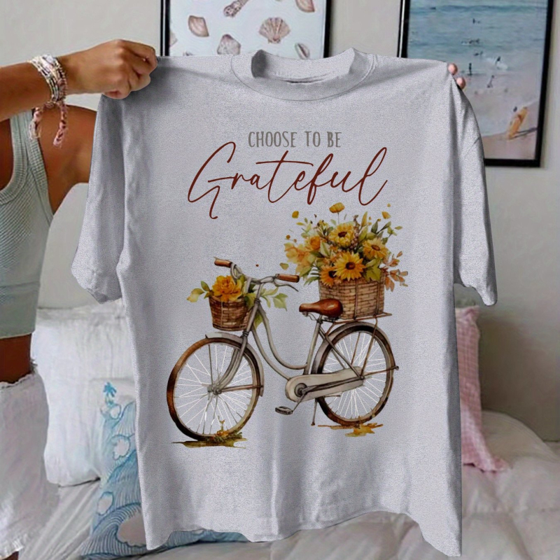 Tricou cu mânecă scurtă casual pentru femei, mărime mare - Choose to Be