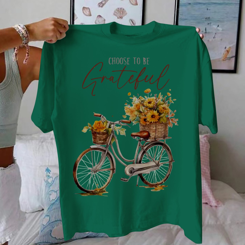 Tricou cu mânecă scurtă casual pentru femei, mărime mare - Choose to Be