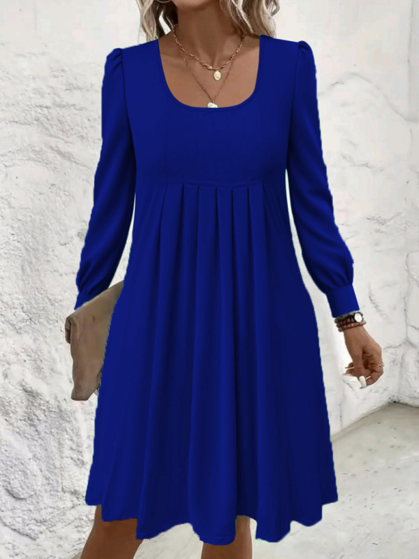 2025 Comerț exterior european și american transfrontalier Îmbrăcăminte pentru femei Amazon Mărime extra mare Rochie nouă cu mânecă lungă și guler rotund