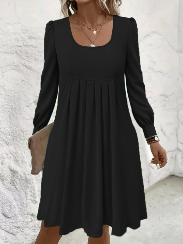 2025 Comerț exterior european și american transfrontalier Îmbrăcăminte pentru femei Amazon Mărime extra mare Rochie nouă cu mânecă lungă și guler rotund