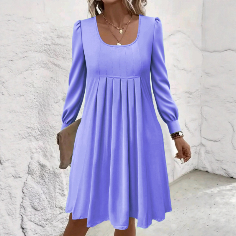 2025 Comerț exterior european și american transfrontalier Îmbrăcăminte pentru femei Amazon Mărime extra mare Rochie nouă cu mânecă lungă și guler rotund