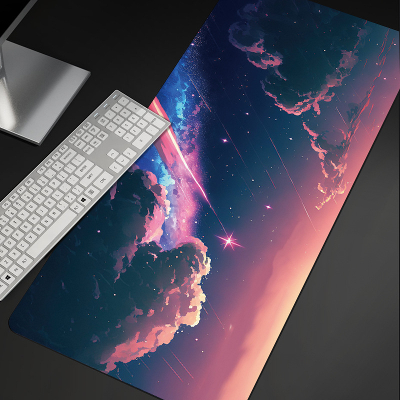 Könnyű, luxus és csúcskategóriás tájképekhez tervezett, túlméretezett e-sport játékhoz való egérpad, kreatív, csúszásmentes, vastagított asztali billentyűzetpad
