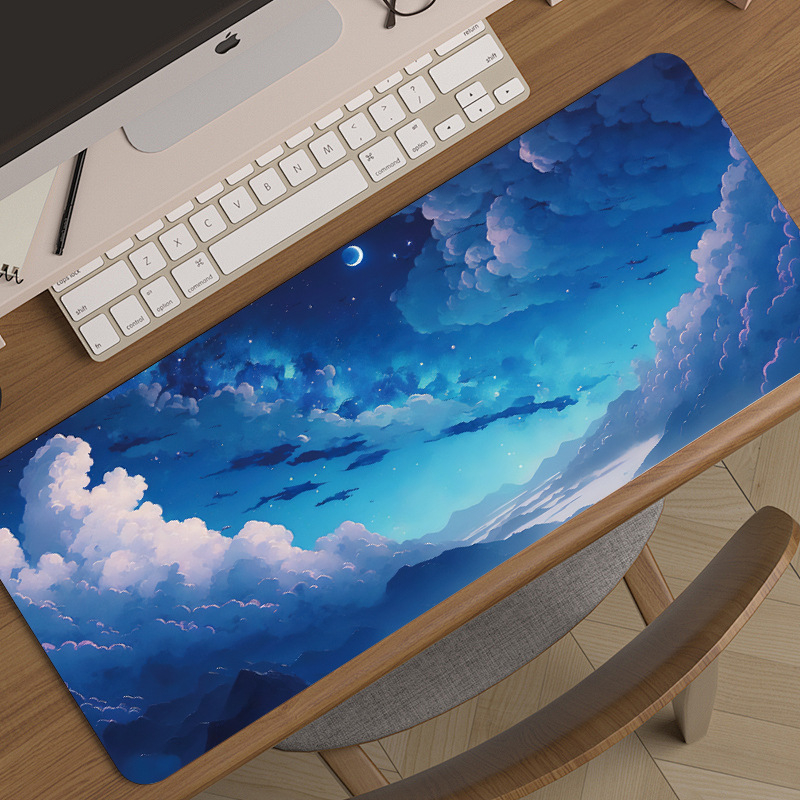 Könnyű, luxus és csúcskategóriás tájképekhez tervezett, túlméretezett e-sport játékhoz való egérpad, kreatív, csúszásmentes, vastagított asztali billentyűzetpad