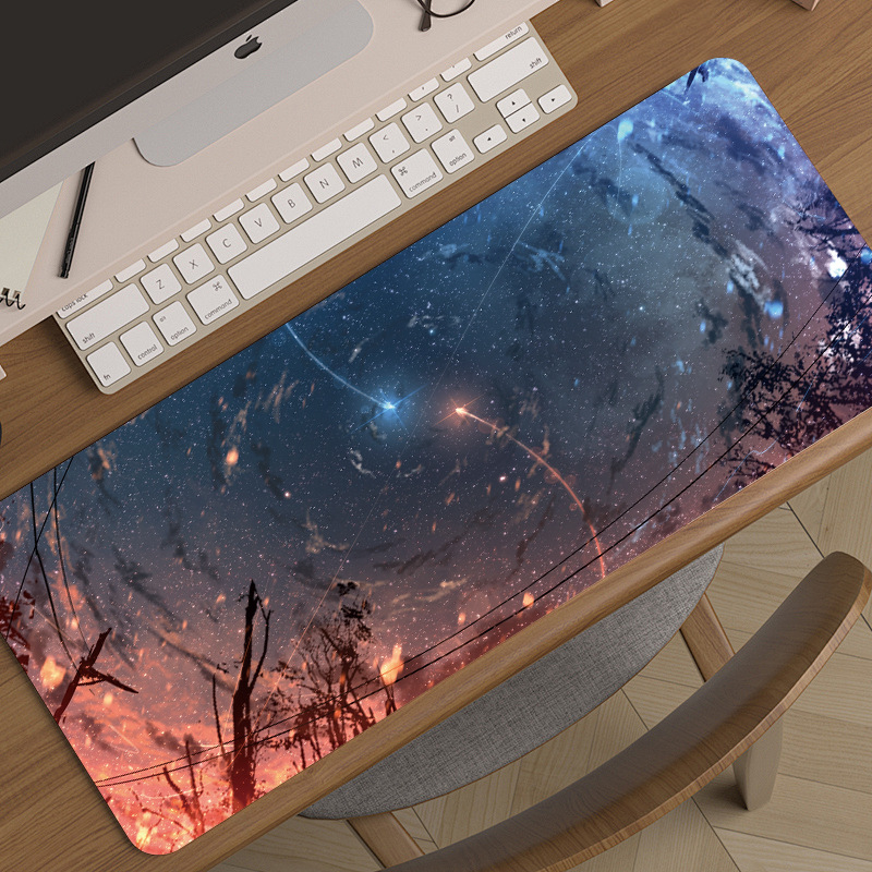 Könnyű, luxus és csúcskategóriás tájképekhez tervezett, túlméretezett e-sport játékhoz való egérpad, kreatív, csúszásmentes, vastagított asztali billentyűzetpad