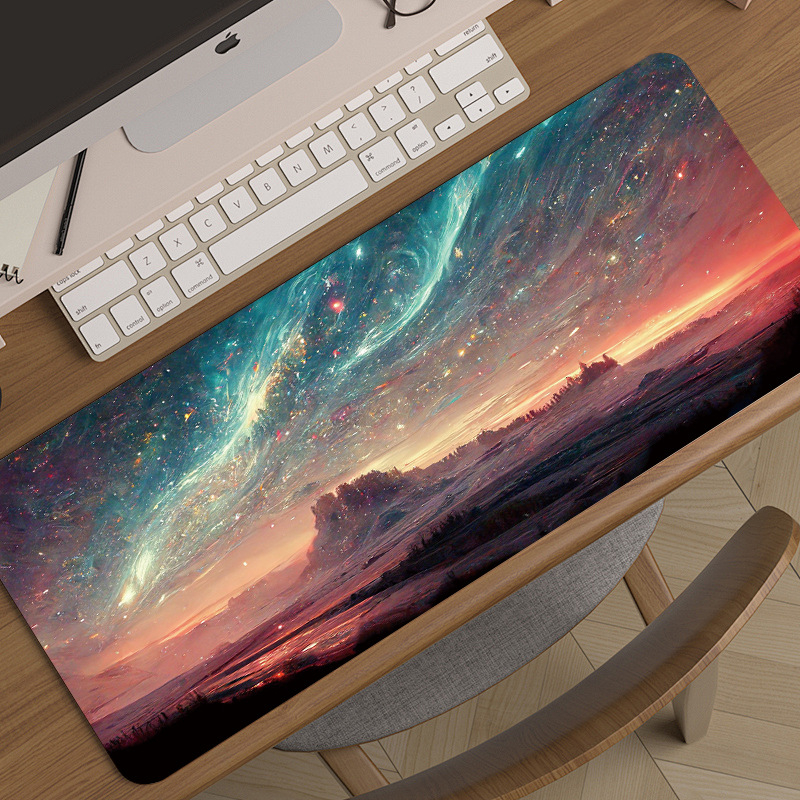 Könnyű, luxus és csúcskategóriás tájképekhez tervezett, túlméretezett e-sport játékhoz való egérpad, kreatív, csúszásmentes, vastagított asztali billentyűzetpad