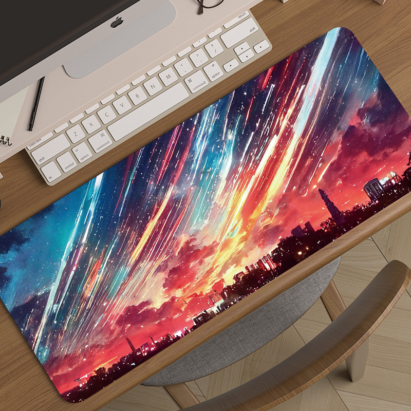 Könnyű, luxus és csúcskategóriás tájképekhez tervezett, túlméretezett e-sport játékhoz való egérpad, kreatív, csúszásmentes, vastagított asztali billentyűzetpad