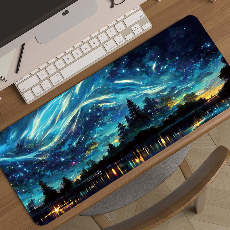 Könnyű, luxus és csúcskategóriás tájképekhez tervezett, túlméretezett e-sport játékhoz való egérpad, kreatív, csúszásmentes, vastagított asztali billentyűzetpad
