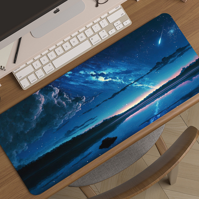 Könnyű, luxus és csúcskategóriás tájképekhez tervezett, túlméretezett e-sport játékhoz való egérpad, kreatív, csúszásmentes, vastagított asztali billentyűzetpad