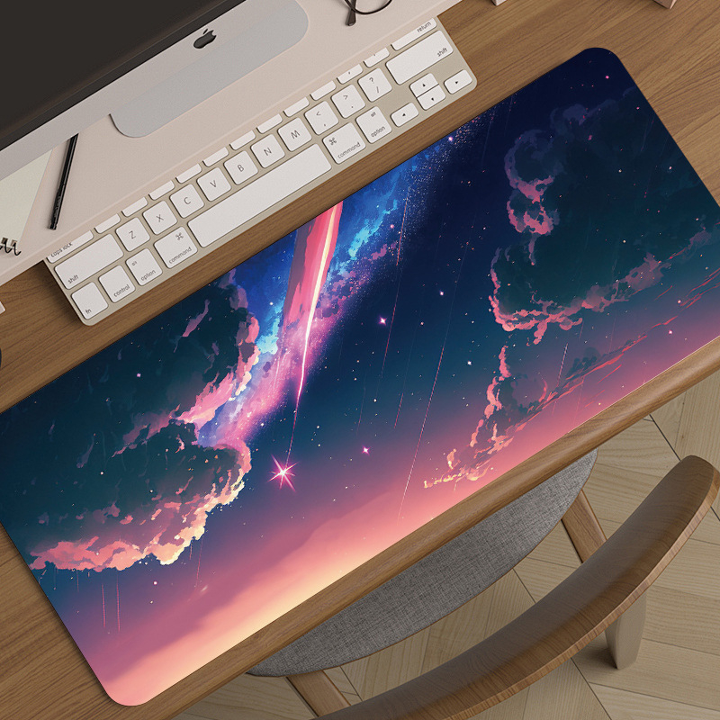 Könnyű, luxus és csúcskategóriás tájképekhez tervezett, túlméretezett e-sport játékhoz való egérpad, kreatív, csúszásmentes, vastagított asztali billentyűzetpad