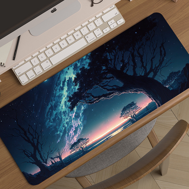 Könnyű, luxus és csúcskategóriás tájképekhez tervezett, túlméretezett e-sport játékhoz való egérpad, kreatív, csúszásmentes, vastagított asztali billentyűzetpad