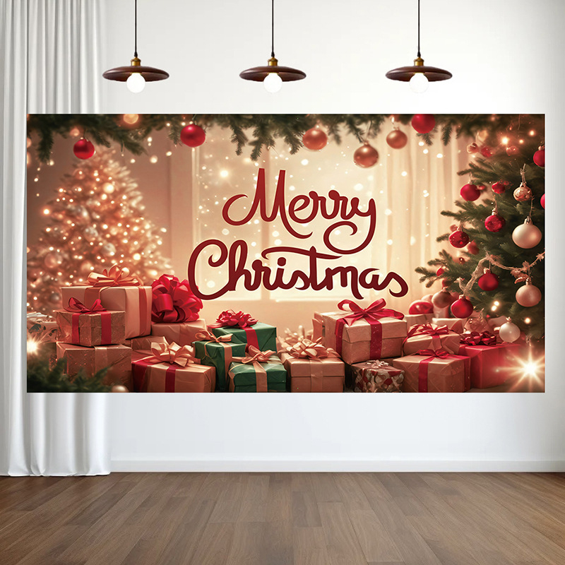 Честита Нова Година Фон Плат Банер Флаг Декорации Банер Аранжировка Тема Парти Атмосфера Сцена Трансгранично