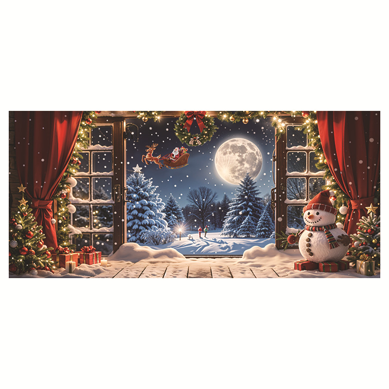 Честита Нова Година Фон Плат Банер Флаг Декорации Банер Аранжировка Тема Парти Атмосфера Сцена Трансгранично