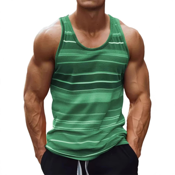 2025 Nová európska a americká cezhraničná ležérna pánska pruhovaná vesta s okrúhlym výstrihom vysokej kvality od Amazonu MG1