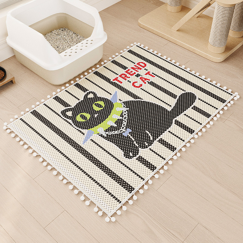 Macskaalom szőnyeg, fröccsenésgátló, kihúzásgátló macskaalom doboz, szűrőhomok szőnyeg, vastagított extra nagy kisállat szőnyeg, macskakarmolásgátló szőnyeg macskáknak és kutyáknak