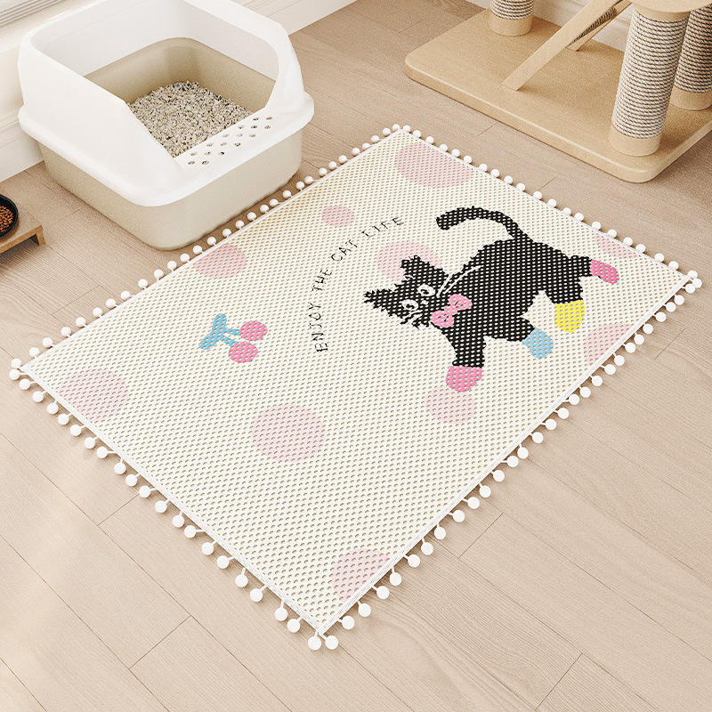 Macskaalom szőnyeg, fröccsenésgátló, kihúzásgátló macskaalom doboz, szűrőhomok szőnyeg, vastagított extra nagy kisállat szőnyeg, macskakarmolásgátló szőnyeg macskáknak és kutyáknak