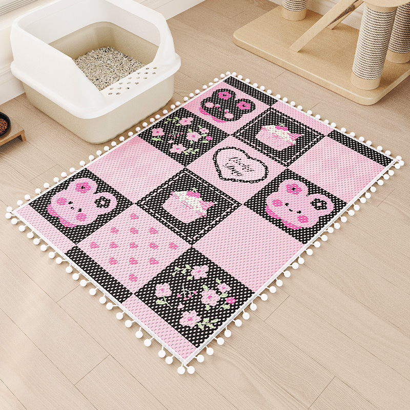 Macskaalom szőnyeg, fröccsenésgátló, kihúzásgátló macskaalom doboz, szűrőhomok szőnyeg, vastagított extra nagy kisállat szőnyeg, macskakarmolásgátló szőnyeg macskáknak és kutyáknak