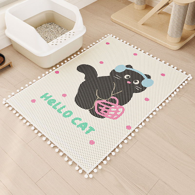 Macskaalom szőnyeg, fröccsenésgátló, kihúzásgátló macskaalom doboz, szűrőhomok szőnyeg, vastagított extra nagy kisállat szőnyeg, macskakarmolásgátló szőnyeg macskáknak és kutyáknak