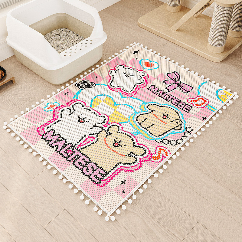 Macskaalom szőnyeg, fröccsenésgátló, kihúzásgátló macskaalom doboz, szűrőhomok szőnyeg, vastagított extra nagy kisállat szőnyeg, macskakarmolásgátló szőnyeg macskáknak és kutyáknak