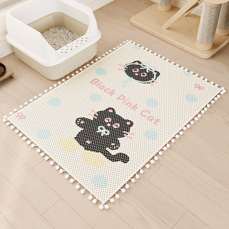 Macskaalom szőnyeg, fröccsenésgátló, kihúzásgátló macskaalom doboz, szűrőhomok szőnyeg, vastagított extra nagy kisállat szőnyeg, macskakarmolásgátló szőnyeg macskáknak és kutyáknak