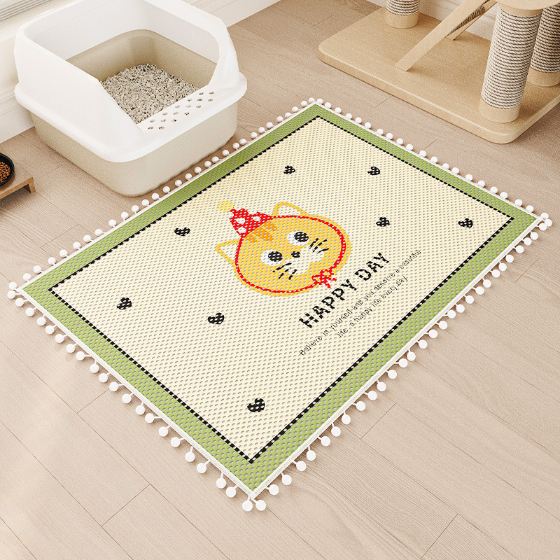 Macskaalom szőnyeg, fröccsenésgátló, kihúzásgátló macskaalom doboz, szűrőhomok szőnyeg, vastagított extra nagy kisállat szőnyeg, macskakarmolásgátló szőnyeg macskáknak és kutyáknak