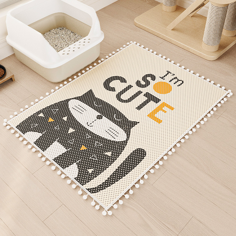Macskaalom szőnyeg, fröccsenésgátló, kihúzásgátló macskaalom doboz, szűrőhomok szőnyeg, vastagított extra nagy kisállat szőnyeg, macskakarmolásgátló szőnyeg macskáknak és kutyáknak