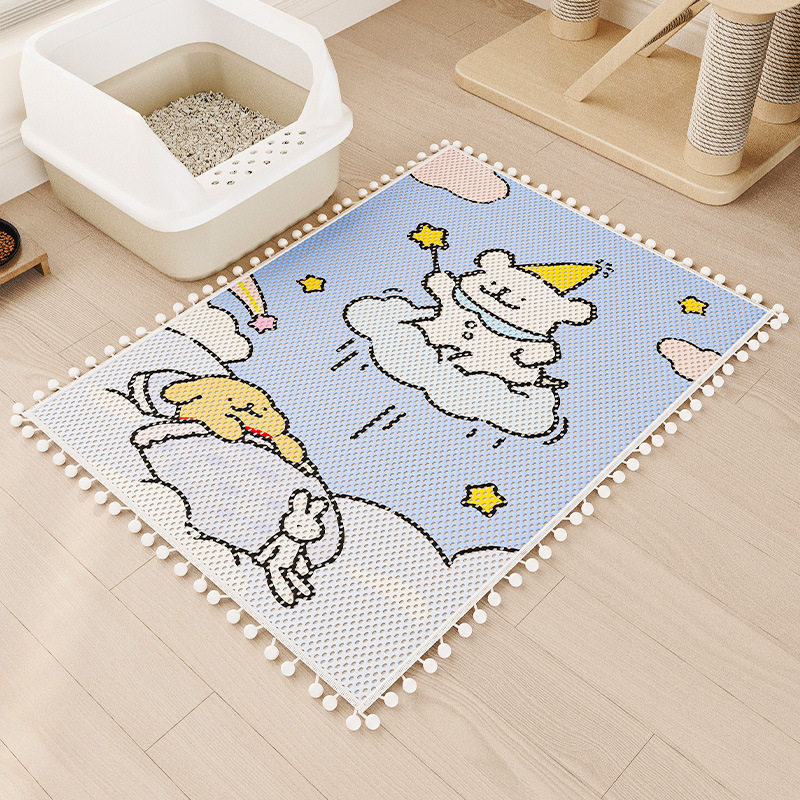 Macskaalom szőnyeg, fröccsenésgátló, kihúzásgátló macskaalom doboz, szűrőhomok szőnyeg, vastagított extra nagy kisállat szőnyeg, macskakarmolásgátló szőnyeg macskáknak és kutyáknak