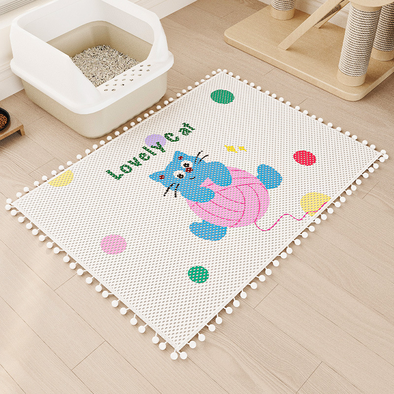 Macskaalom szőnyeg, fröccsenésgátló, kihúzásgátló macskaalom doboz, szűrőhomok szőnyeg, vastagított extra nagy kisállat szőnyeg, macskakarmolásgátló szőnyeg macskáknak és kutyáknak