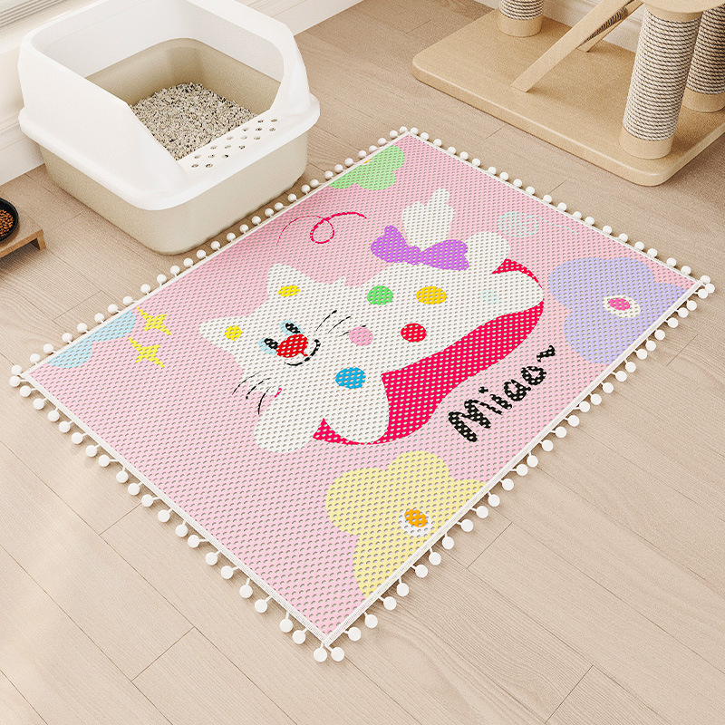 Macskaalom szőnyeg, fröccsenésgátló, kihúzásgátló macskaalom doboz, szűrőhomok szőnyeg, vastagított extra nagy kisállat szőnyeg, macskakarmolásgátló szőnyeg macskáknak és kutyáknak