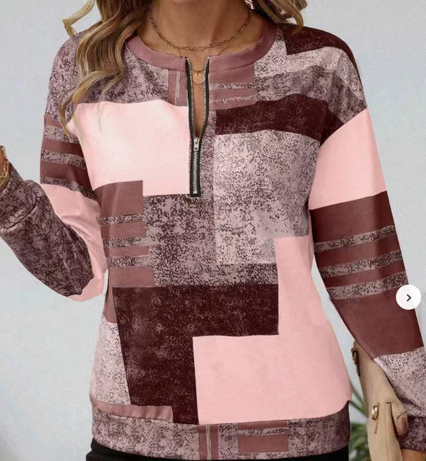 Polo majica s okruglim izrezom i patentnim zatvaračem, ležernog stila, nepravilnog geometrijskog oblika, za putovanja u sudare