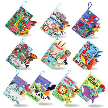 AIPINQI nauja animacinių filmukų gyvūnų uodegos medžiaginė knyga su skambančiu popieriumi, vaikiška žaislinė, atspari ašaroms, kūdikių medžiaginė knyga