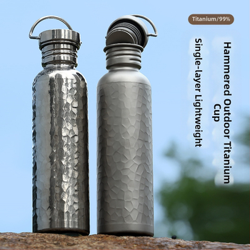 Gryno titano sportinis dviračių virdulys, lauko sportinis virdulys, kelioninis nešiojamas vandens puodelis, lengvas stovyklavimo virdulys, plaktuko formos virdulys