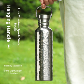 Gryno titano sportinis dviračių virdulys, lauko sportinis virdulys, kelioninis nešiojamas vandens puodelis, lengvas stovyklavimo virdulys, plaktuko formos virdulys