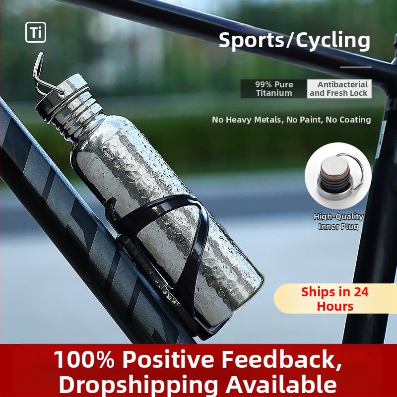 Чист титанов спортен чайник за колоездене, чайник за спорт на открито, преносима чаша за вода за пътуване, лек чайник за къмпинг, чайник с чук