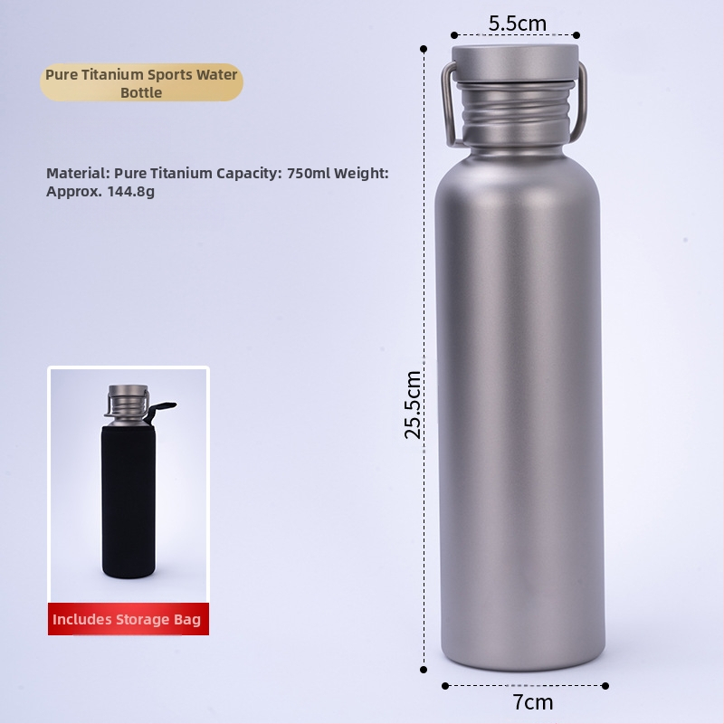 Gryno titano sportinis dviračių virdulys, lauko sportinis virdulys, kelioninis nešiojamas vandens puodelis, lengvas stovyklavimo virdulys, plaktuko formos virdulys