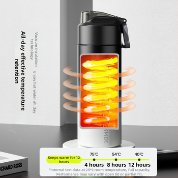 Θερμός με διαβάθμιση, καπάκι με ένα κουμπί για άνδρες και γυναίκες, μαθητικό ποτήρι νερού από ανοξείδωτο ατσάλι 316, ειδικό κύπελλο αυτοκινήτου για μαθητές και μαθήτριες