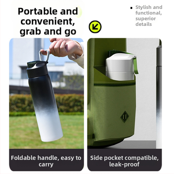 Θερμός με διαβάθμιση, καπάκι με ένα κουμπί για άνδρες και γυναίκες, μαθητικό ποτήρι νερού από ανοξείδωτο ατσάλι 316, ειδικό κύπελλο αυτοκινήτου για μαθητές και μαθήτριες