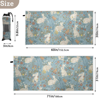 Minkštas kalakuto rankšluostis, paplūdimio rankšluostis, triušio gėlė, vintažinis triušio formos didelis baseino rankšluostis, greitai džiūstantis kelioninis rankšluostis