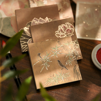 ✅ Σημειωματάριο τριών τεμαχίων πλήρους θερμής σφράγισης National Style, μελάνι βαφής, χαρτί εγχειριδίου υψηλής αξίας, σημειωματάριο Ancient Style