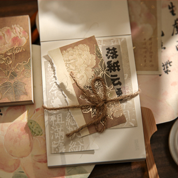 ✅ Σημειωματάριο τριών τεμαχίων πλήρους θερμής σφράγισης National Style, μελάνι βαφής, χαρτί εγχειριδίου υψηλής αξίας, σημειωματάριο Ancient Style