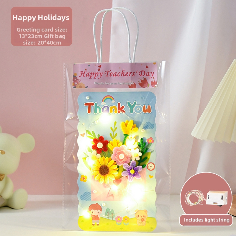 Ръчно изработени поздравителни картички за Деня на учителя, детски „Направи си сам“, изработка от родители и деца, триизмерни картички с букети цветя, подаръчни материали за детска градина за учители