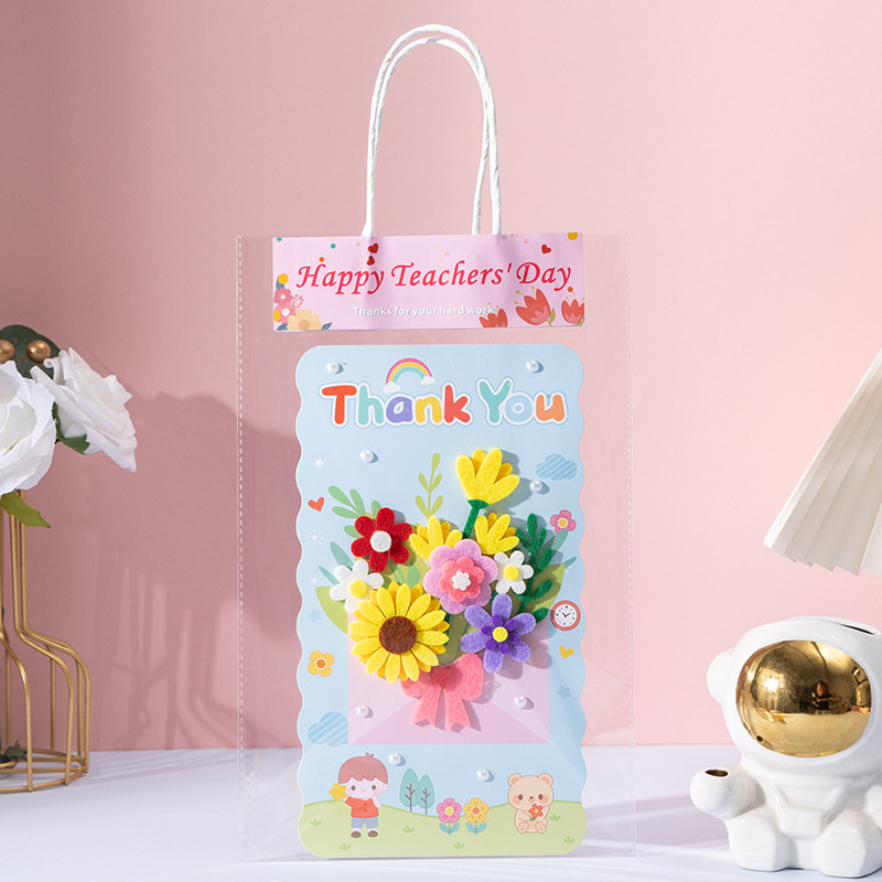 Ръчно изработени поздравителни картички за Деня на учителя, детски „Направи си сам“, изработка от родители и деца, триизмерни картички с букети цветя, подаръчни материали за детска градина за учители