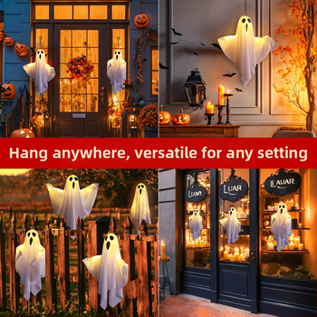 Tarpvalstybiniai „Amazon“ nauji Helovino LED dekoratyviniai šviestuvai, vaiduokliški pakabinami šviestuvai, vaiduokliški festivalio kambario atmosferos šviestuvai