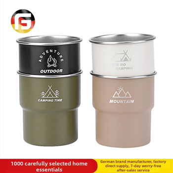 Костюм за къмпинг бирена халба от неръждаема стомана 304, стъпаловидна халба за пикник, барбекю, студена напитка, бирена халба за кафе