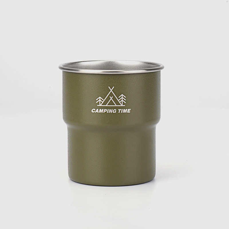 Костюм за къмпинг бирена халба от неръждаема стомана 304, стъпаловидна халба за пикник, барбекю, студена напитка, бирена халба за кафе