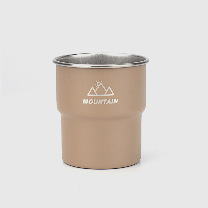 Костюм за къмпинг бирена халба от неръждаема стомана 304, стъпаловидна халба за пикник, барбекю, студена напитка, бирена халба за кафе