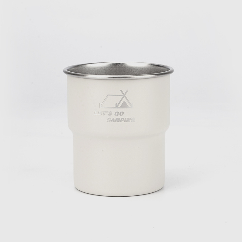 Костюм за къмпинг бирена халба от неръждаема стомана 304, стъпаловидна халба за пикник, барбекю, студена напитка, бирена халба за кафе