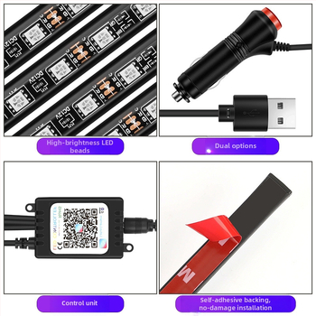 Automašīnas lukturis, automašīnas salona modifikācijas nesaturoša, krāsaina LED gāzes lampa, automašīnas USB zoles salona lampa, mūzikas ritma lampa
