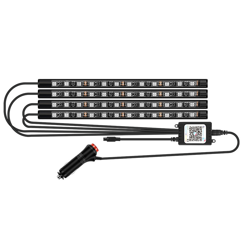 Auto esitule auto salongi modifikatsioonideta LED värviline gaasilamp auto USB-tallaga salongilamp muusikarütmilamp