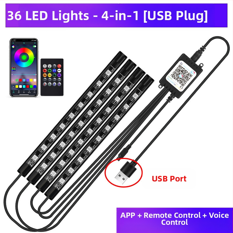 Automašīnas lukturis, automašīnas salona modifikācijas nesaturoša, krāsaina LED gāzes lampa, automašīnas USB zoles salona lampa, mūzikas ritma lampa